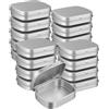 HONYUET Set di 18 Barattoli di Metallo con Coperchio, 60 x 45 x 15 mm | HONYUET, Scatole di Latta Argento Opaco, Personalizzabili, Antigraffio, per Gioielli, Perline e Ufficio