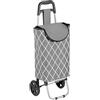 generico Carrello Portaspesa, Pieghevole, 24 l, Shopping Trolley Per la Spesa con Ruote, Per Supermercato, Mercato, Compere, HLP 84x32,5x32,5 cm, Poliestere, Ruote resistenti (grigio)