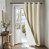 Deconovo Tenda Oscurante Termica con Occhielli - Pesante, Doppio Strato Isolante per Freddo e Caldo, Antivento, per Finestre e Porte, 200x260 cm, Beige Scuro Retro Bianco, 1 Pannello