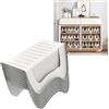 YUENFONG Portascarpe da 10 pezzi, regolabili, antiscivolo, salvaspazio, in plastica, a doppio strato, per organizer per scarpe, armadio, scaffale, bianco