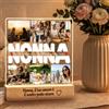 Minchek Lampada con Foto e Dedica Personalizzata, Regalo per la Nonna con 6 Foto, Lampada in Plexiglass con Base in Legno, Idea Regalo Nonna dai Nipoti