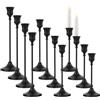 Bocguy Set di 12 Portacandele in Metallo, Nero Cono Portacandele Vintage | Stile Retrò, Opaco, per Natale, Sala da Pranzo e Camera da Letto, decorazione per camino