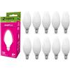 Superia Milano Superia Lampadina LED E14 Oliva, 6W (Equivalenti 40W), Luce Naturale 4000K, Luminosa 495 lumen, copertura opale C37, Attacco Piccolo, Risparmio Energetico, Nessuno Sfarfallio, OE14N Pacco da 10
