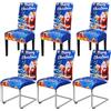 Yugarlibi Set di 6 coprisedie elasticizzate per Natale, ideali per sedie a dondolo, universali, per sedie da pranzo, lavabili, di colore blu, protezione per sedie da pranzo, per hotel e feste (6 pezzi