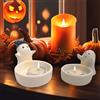 FainFun 2 portacandele con fantasmi bianchi, portacandele fantasmi, lampada fantasma di Halloween per lumini, Natale, Ognissanti, decorazione per la casa, regalo di nozze, feste (bianco)