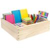 Creative Deco Organizer in Legno di Pino Naturale, 30 x 30 x 9 cm | Impilabile, salvaspazio, base in MDF, per armadio, cucina, bagno e ufficio, adatto a decoupage