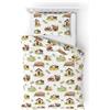 MTOnlinehandel Biancheria da letto per bambini, copripiumino 100 x 135 cm, federa 40 x 60 cm, in cotone Öko-Tex con chiusura lampo (fattoria)