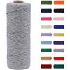 MORAINJAY 3mm Cotone Macramè 100% Naturale,Grigio 100m Filato Non Sbiancato Senza Chimici per DIY, Bomboniere, Decorazioni - Cordame in Cotone per Crafts