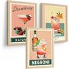 Nacnic Set Di 3 Stampe Cocktail Vintage Quadri Daiquiri Tequila Sunrise E Negroni Retrò Arredo Cucina Bar A4 Senza Cornice