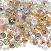 PONABEADIY 1 scatola Da 114 pezzi di Perline Colorate Casuali con Fori In Vetro Galvanizzato Trasparente Scintillante Iridescente Assortito Perline Sfuse per La Creazione di Gioielli, Bracciali, Colla
