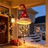 Generic Lampadario da appendere a forma di cappello di Babbo Natale, 3 stili di luci LED calde con ornamenti festivi, decorazione per illuminazione da appendere per patio, interni ed esterni, per la casa, A