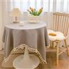 SHTGOI - Tovaglia in cotone e lino con nappe, 80 x 120 cm, tovaglia per tavolo da pranzo, lavabile, in cotone e lino, per cucina, decorazione da tavola, tavolo da giardino