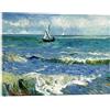 Posterlounge Il Mare a Les Saintes Maries Stampa su vetro acrilico | 40 x 30 cm di Vincent van Gogh Blu Quadri Decorazione per pareti