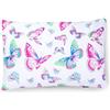 PinkZebra Federa per cuscino per bambini, 30 x 40 cm, in 100% cotone, per ragazzi, Ökotex Standard 100, con chiusura lampo, motivo: farfalle