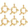 XELGAM 6 Pezzi Chiusure a Molla per Collane Oro 18K, Moschettoni Rotondi per Gioielli Fai da Te, Kit Ganci per Bracciali e Pendenti, 3 Dimensioni Assortite 11mm 13mm 15mm, Componenti per Bigiotteria