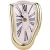 TIMEACT Dali - Orologio da parete ispirato all'arte, con mensola intrecciata, da appendere, surrealistico, per negozi decorativi, uffici, casa, scrivania, numeri romani (oro)