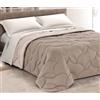 Tata Home Trapunta Invernale Matrimoniale Tinta Unita Double Face Imbottita 300 gr/mq Piumone Letto Trapuntato Caldo Soffice Mod. Elegance Bicolore PANNA TORTORA