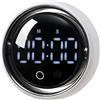 CAZSTYK Timer a controllo vocale con display LED e magnetico, White | Timer ricaricabile a comando vocale con conto alla rovescia rotante, timer per conto alla rovescia per cucinare,