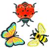 KASESSS 3 Pezzi Insetti Decorazione Artistica da Parete in Metallo, Decorazioni Giardino, Api Farfalle Coccinelle Decorazione da Parete in Metallo Colorato per Recinzione, Camera da Letto, Giardino