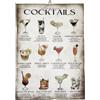 KUSTOM ART Quadro da Parete Sagomato Serie Pubblicità Vintage Illustrazione Classic Cocktails Mojito Martini Spritz Gin Tonic Ricette Stampa su Legno 25x18cm