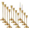 Bocguy Set di 12 Portacandele in Metallo, Colore Retro Cono Portacandele Vintage | Stile Retrò, Opaco, per Natale, Sala da Pranzo e Camera da Letto, decorazione per camino