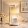 Bingyouth Lampada Scalda Candela, Candle Warmer Lamp con Timer 2/4/8H e Dimmer, Altezza Regolabile, Senza Fiamma e Senza Fumo, Lampada Candela Decorativa per Camera da Letto e Relax, Bianco - Plissettata
