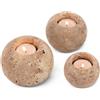 Radicaln Portacandele in marmo Tealight 4 Portacandele votivo per la | Set di 3 portacandele in pietra in travertino fatto a mano, per decorazione della stanza, lumini, tavolo da pranzo