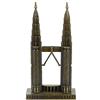 SUPERPOWER® Famosa Malesia Petronas Twin Towers Architettura Modello Bronzo Statue Metallo Kuala Lumpur Punto di riferimento Edificio Souvenir Turistici Regali Personaggi Da Collezione Sculture