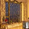 HeiPard Tenda Luminosa 3x2m 200LED Calda Natale Esterno, Timer IP44 Balcone | Cascata di luci a tenda, 8 modi, 4 intensità, timer, memoria, telecomando, espandibile, per interni ed esterni.