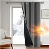 Deconovo Tenda Oscurante Termica Doppio Strato, Antivento, Pesante, Isolante per Freddo e Caldo, Adatta per Finestre e Porte, 132x214 CM, Grigio Chiaro, 1 Pezzo - Certificata Oeko-Tex® Standard 100
