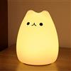 ZKLiLi Cat Night Light Per Bambini Lampada Gatto Per Bambino Teen 7 Colori Lampade Da Tavolo Decor Camera Con Usb Ricaricabile Carino Led Multicolor Luce (gattino-03)