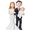 Hobbyfun Figura decorativa per coppia di sposi con bambino, ca. 8 cm
