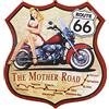 CUCUBA Kustom Art Quadro Serie Route US 66 Stile Vintage da Collezione Stampa su Legno 24x22 cm.