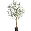 OPULENTHOME 120 cm grande ulivo artificiale realistico, pianta artificiale per interni, con olive, ramo e fogliame senza manutenzione, pianta artificiale/decorazioni vegetali artificiali per soggiorno, ufficio