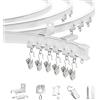TOKPLNU Tenda da soffitto flessibile pieghevole resistente 6 m curva per tende, soffitto o parete, sistema di binari per tende per finestre, camper, castello, letto, divisorio per camera