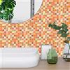 LWLFC Piastrelle Adesive Cucina 15x15 Arancia Piastrelle Adesive Bagno Pavimento Adesivo Paraschizzi Cucina Adesivo Piastrelle Ceramica Carta Adesiva per Mobili Vintage（10 pezzi）