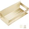 QNIIAED Mensola da doccia, da bagno, montaggio a parete, in acciaio inox SUS 304, resistente, per doccia (ottone spazzolato oro 21 cm)