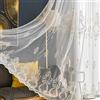 MIRTIKA Tenda da salotto elegante, 140 x 270 cm, bianca traslucida ricamata per camera da letto, 1 pezzo, in poliestere, occhielli metallici, tenda