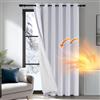 Deconovo Tenda Oscurante Termica con Occhielli - Pesante, Doppio Strato Isolante per Freddo e Caldo, Antivento, per Finestre e Porte, 200x280 cm, Grigio Perla Retro Bianco, 1 Pannello