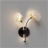 RXPVUXE Applique da parete moderna a LED a 2 luci Lampada da parete in acrilico a foglia di ginkgo creativa Lampada da parete in alluminio da 12 W per comodino, 3 modalità di colore Apparecchio di ill