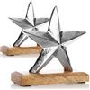com-four® 2x stella di supporto decorativo premium, statua a stella | stella decorativa su supporto