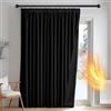 Deconovo Tenda Oscurante Termica Doppio Strato con Fettuccia, Pesante Isolante Antivento per Freddo e Caldo, per Finestre e Porte, 140x200 cm, Nero, 1 Pezzo - Oeko-Tex® Standard 100