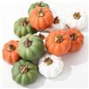 Hudiepan 12 Pièces Mini Piccola Autunnali Zucca Artificiale, Blanc Halloween Zucche Decorative, Decorazioni Autunnali, per Matrimonio Halloween Tavolo del Ringraziamento Decorazioni, Bianco, Verde, Arancione