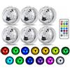 Beryes 6pcs Mini Luci LED Sommergibili Multicolore RGB Candela Impermeabile IP68 | Mini sommergibile LED con telecomando Enjoy 16 colori luminosi per decorazione piscina vaso festa Halloween e Natale