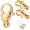 Beebeecraft 1 Scatola 50 Pezzi Fermagli A Moschettone Placcati Oro 24K 304 grilletti in Acciaio Inossidabile Piccolo Fermaglio A Scatto per Bracciale Collana Creazione di Gioielli 9mm
