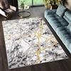 TAPISO Shine Tappeto Soggiorno Pelo Corto Filo Dorato Design Moderno Motivo Astratto Sfumato Effetto Marmo tonalità Grigio Oro Salotto Camera Letto Sala Ufficio Oeko-Tex 160 x 220 cm