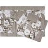 SaRani Set Copri Fornelli + Copri Forno in tessuto Imbottito, Fantasia Rose con Asola a Strappo (Beige)
