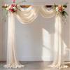 JKDMJF Tessuto avorio per archi di nozze, 73,7 cm x 6,1 m, in chiffon, tende velate per matrimoni, pergolati, cerimonie di fidanzamento, feste, addio al nubilato, decorazione in tessuto tulle color avorio, 1