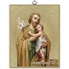 F.LLI BONELLA Fratelli Bonella | Quadro Sacro raffigurante San Giuseppe su legno MDF di pioppo 8mm con Mosaico in lamina dorata formato 18x24 cm | Made in Italy
