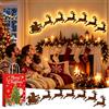 ELMVAR Set da 7 decorazioni murali a LED a forma di renna - Illuminazione natalizia festosa, retroilluminazione calda adesiva per ingressi, renne luminose 3D per interni (Santa's sleigh)